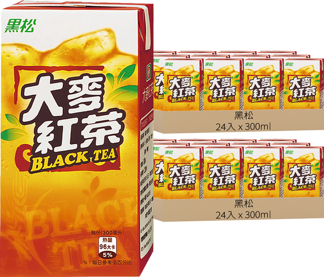 黑松 大麥紅茶, 300ml, 48入
