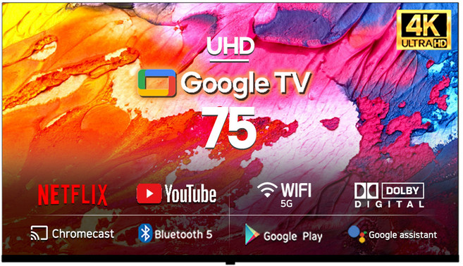시티브 4K UHD 구글 스마트 HDR TV, 189cm(75인치), Z7505GSMT, 벽걸이형, 방문설치