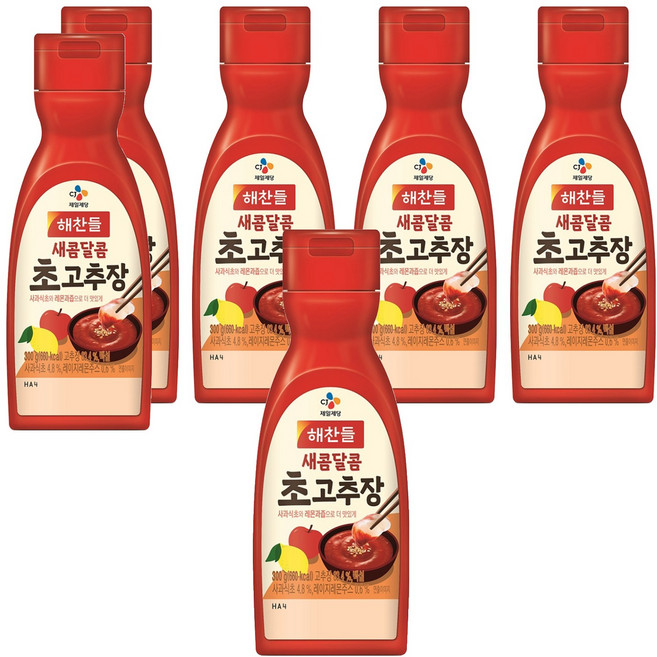 해찬들 새콤달콤 초고추장, 300g, 6개