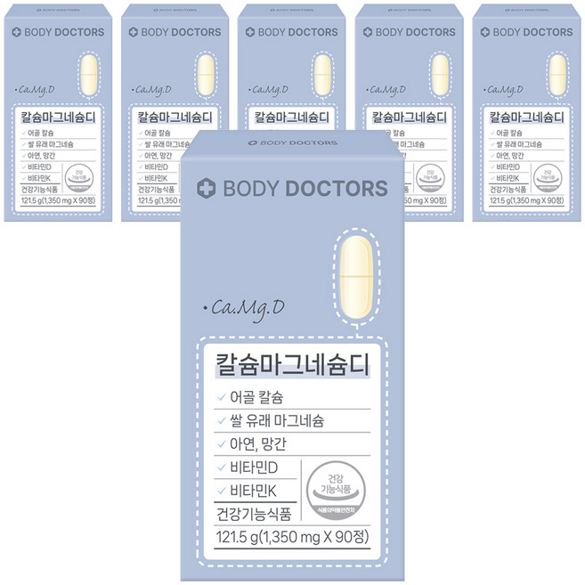 바디닥터스 칼슘마그네슘디 121.5g, 90정, 6개