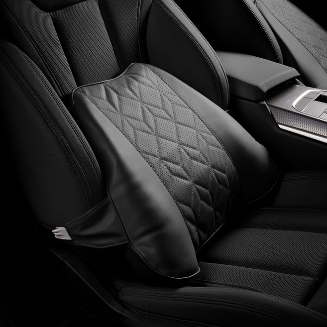 벤딕트 바른 차량용 허리 쿠션, 블랙, 1개