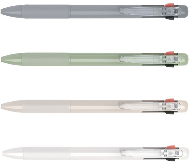 monAmi Flip 3 四件組 0.5mm 多色原子筆組合, 煙燻灰 + 橄欖綠 + 沙色 + 純米色, 1組