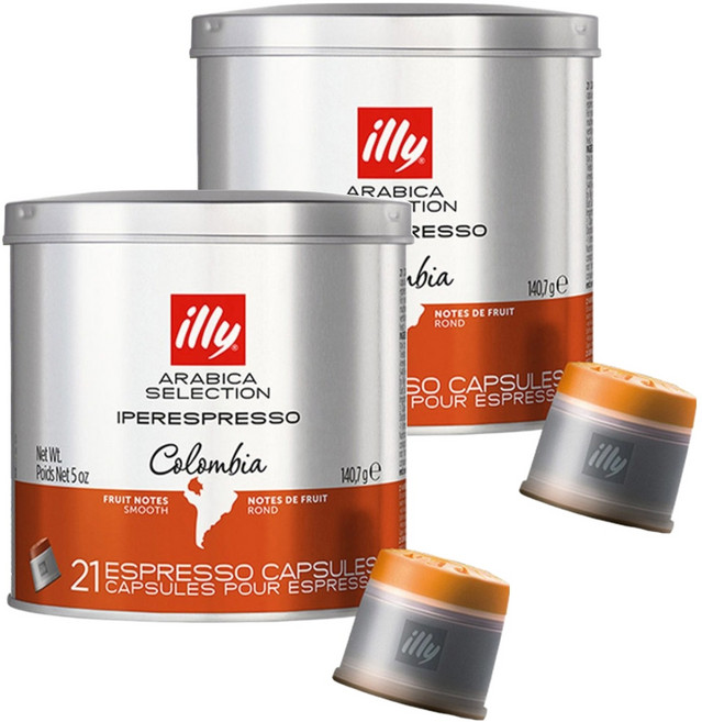 illy 意利 阿拉比卡精選 哥倫比亞膠囊咖啡, 6.7g, 21入, 2個