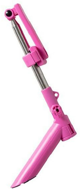 peripower 多功能三角自拍啵棒 360度旋轉夾具 伸縮長度41~125cm, 7PP8AP0001, 粉紅色, 1支