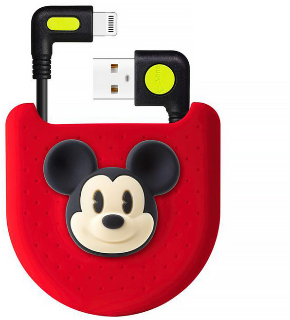 Bone 蹦克 L型轉角線 Lightning/USB-A, 250mm, 米奇, 1個