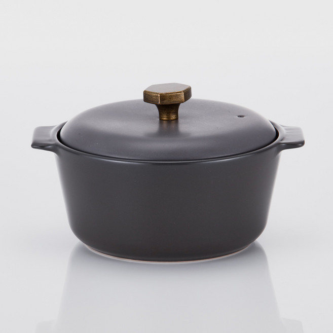 네오플램 얀 도자기 내열 양수냄비, 18cm, 무광그레이, 1개