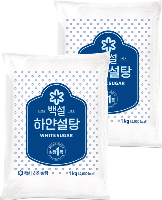 백설 하얀설탕, 1kg, 2개