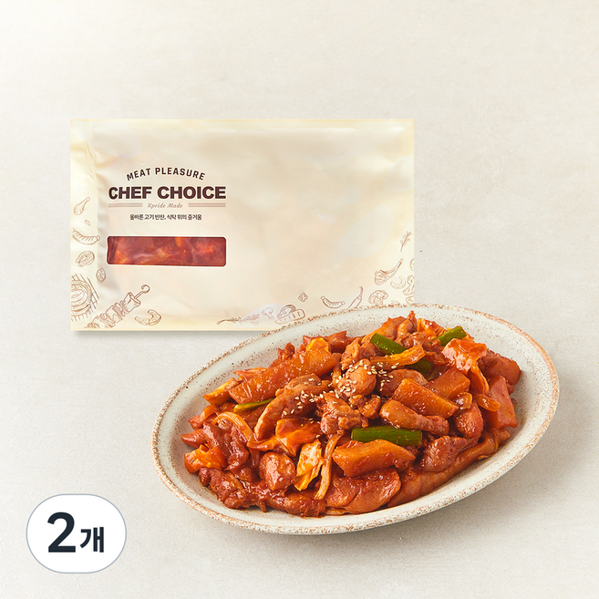 셰프초이스 국내산 고구마와 양배추를 넣어 갓 버무린 춘천식 닭갈비, 2개, 1kg