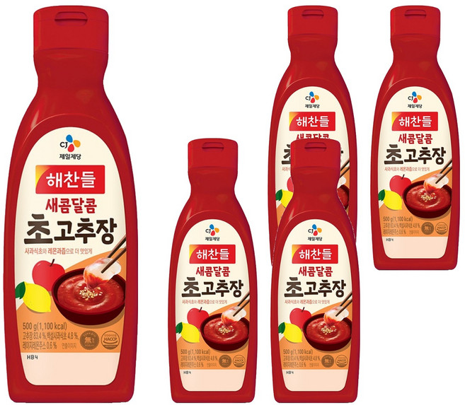 새콤달콤 초고추장 튜브형, 500g, 5개