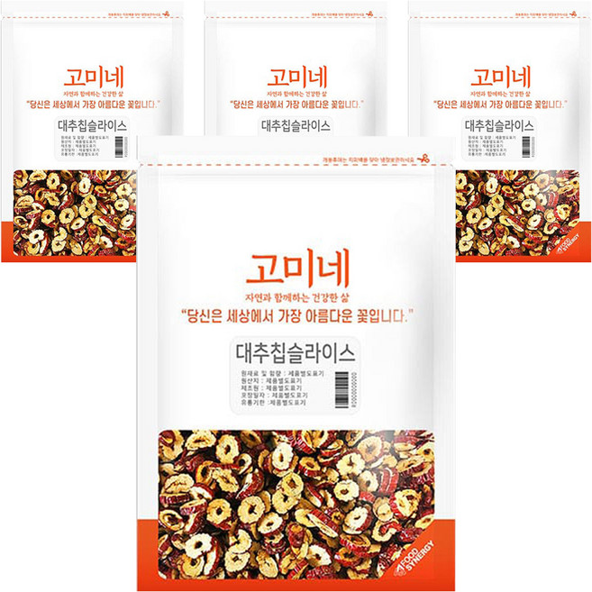 고미네 대추칩 슬라이스, 4개, 250g