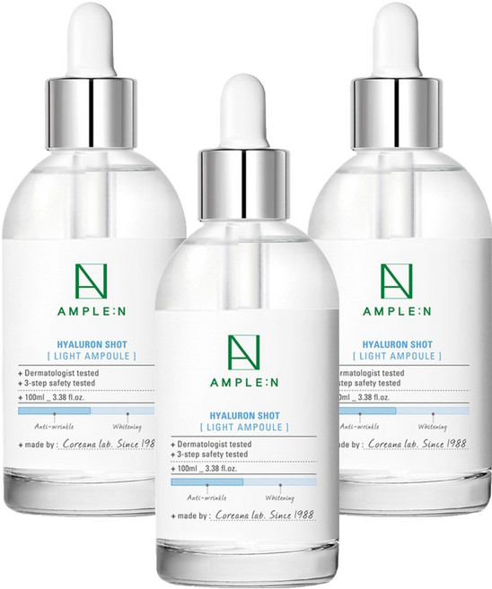 앰플엔 히알루론샷 라이트 앰플, 100ml, 3개