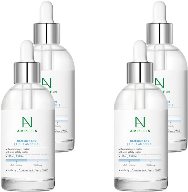 앰플엔 히알루론샷 라이트 앰플, 100ml, 4개