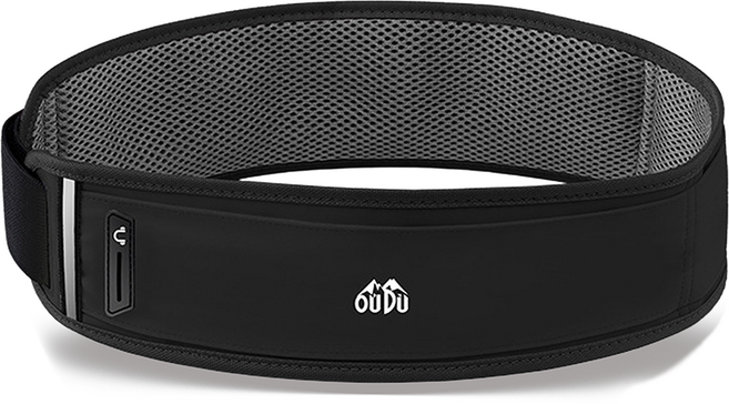 오유디유 프리미엄 휴대용 스포츠 러닝벨트, 01 블랙, 1개