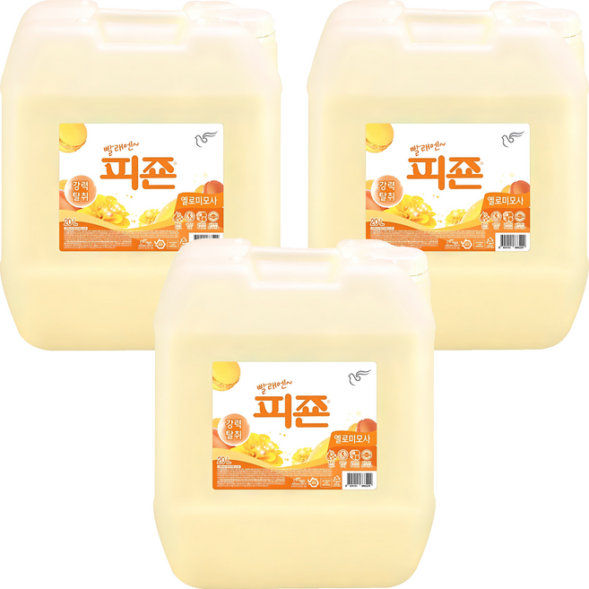 피죤 레귤러 섬유유연제 옐로미모사 본품, 20L, 3개