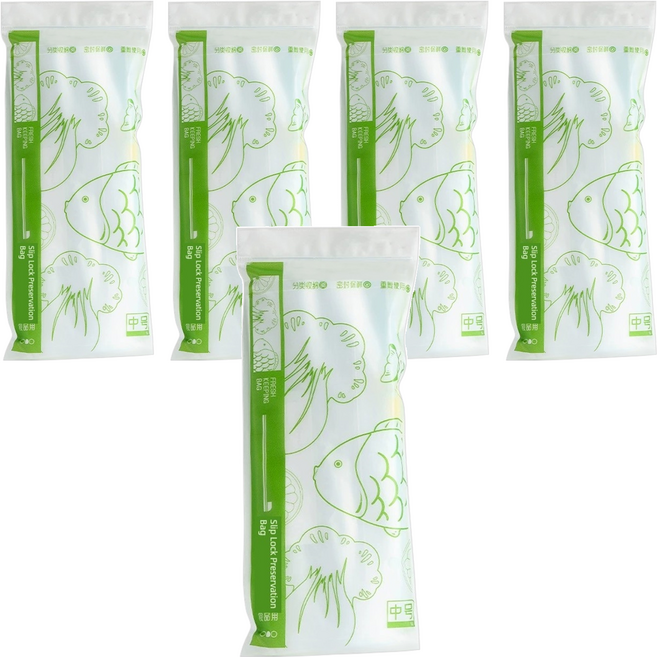 小麥購物 拉鍊保鮮袋 G246, 5包, 10個, 中(M)