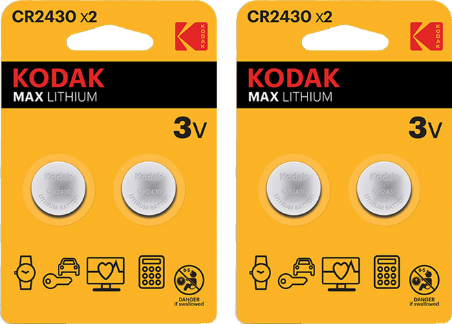 코닥 MAX CR2430 3V 리튬 코인 건전지, 2개입, 2개