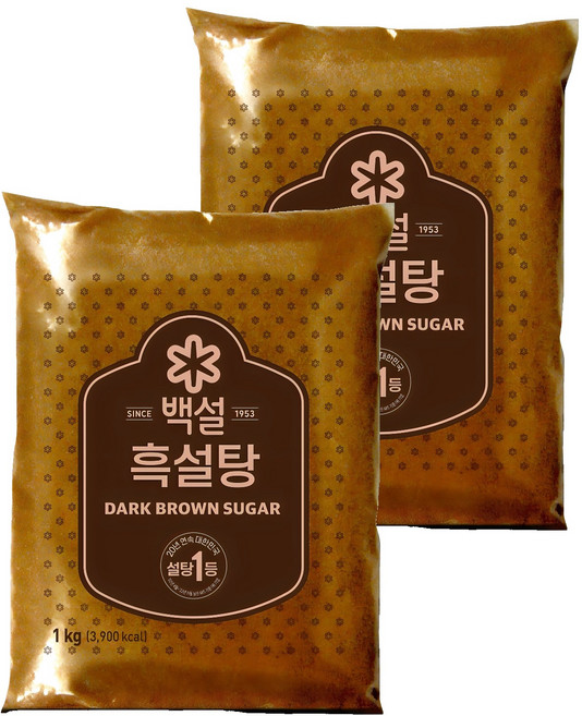 백설 흑설탕, 1kg, 2개