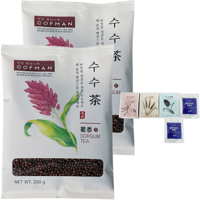 코프만 수수차 200g + 티백 5p 랜덤 발송, 2세트, 10개입