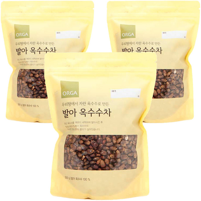 올가홀푸드 ORGA 발아 옥수수차, 500g, 1개입, 3개