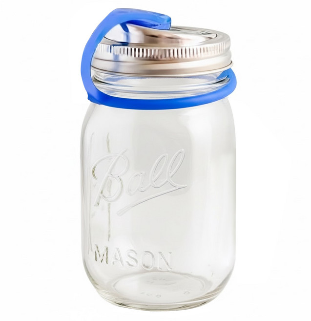 Ball 梅森 隨行玻璃梅森罐 窄口徑 藍色 16oz, 1組, 480ml