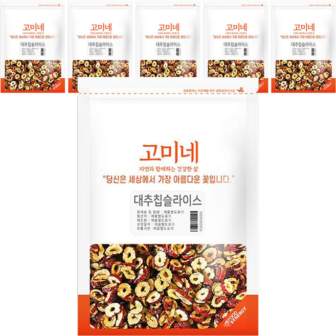 고미네 대추칩 슬라이스, 6개, 250g