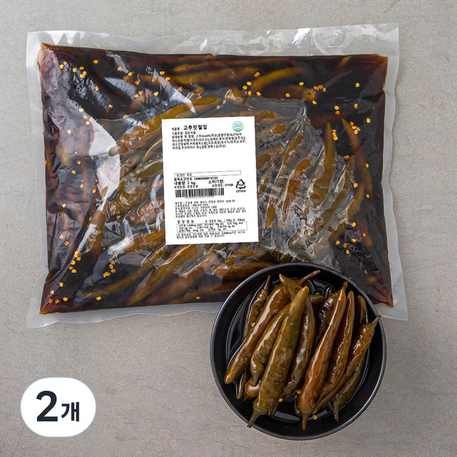 도들샘 고추맛절임 청량고추 간장고추지, 2kg, 2개