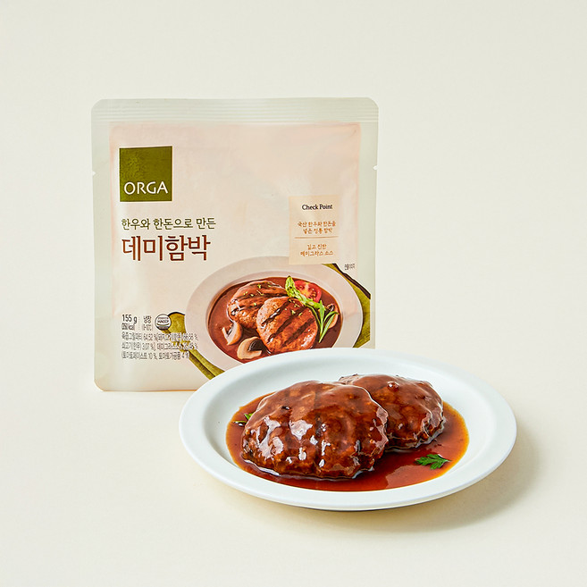 올가홀푸드 한우와 한돈으로 만든 데미함박, 155g, 1개