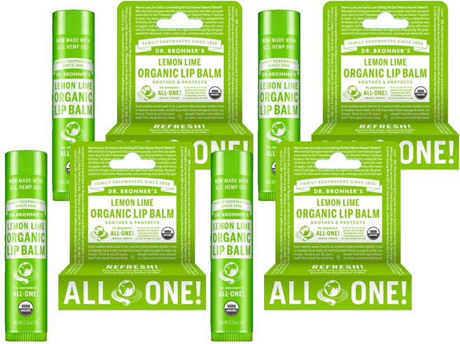 닥터브로너스 립밤, 레몬라임, 4g, 4개