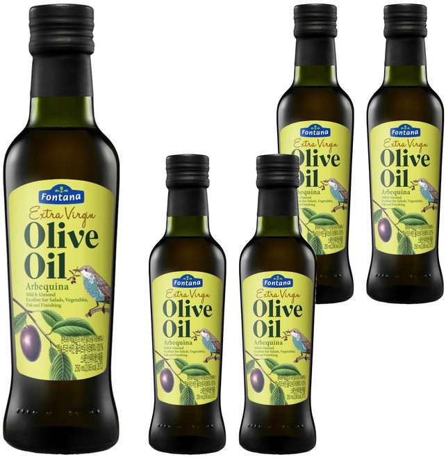 폰타나 엑스트라 버진 올리브 오일 아르베끼나, 250ml, 5개