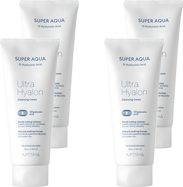 미샤 수퍼 아쿠아 울트라 히알론 클렌징 크림, 200ml, 4개