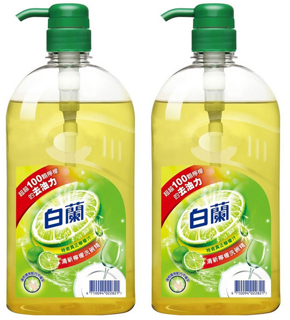 白蘭 動力配方洗碗精 檸檬, 1kg, 2瓶