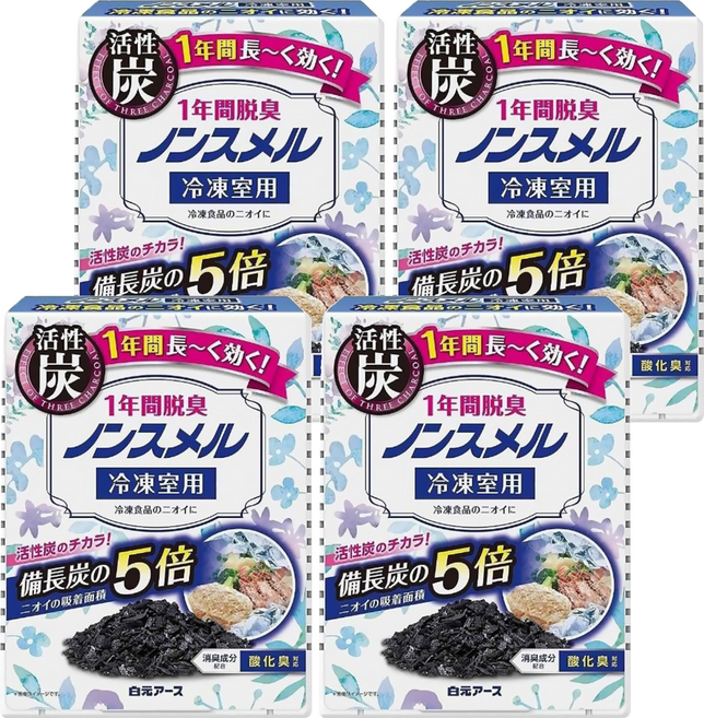 Hakugen Earth 白元 冰箱除臭劑 冷凍專用 B082 藍盒, 20g, 4盒