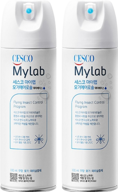 세스코마이랩 모기 에어로솔 워터베이스 무향, 2개, 330ml