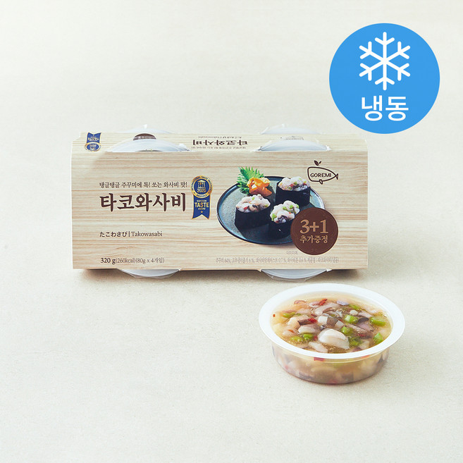 고래미 타코 와사비 양념 주꾸미 3 + 1 (냉동), 320g, 1개