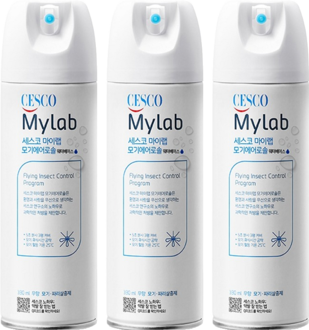 세스코 마이랩 모기 에어로솔 워터베이스 무향, 3개, 330ml