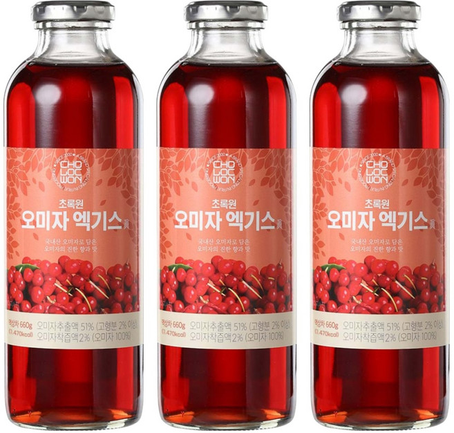 초록원 오미자 엑기스, 660g, 1개입, 3개