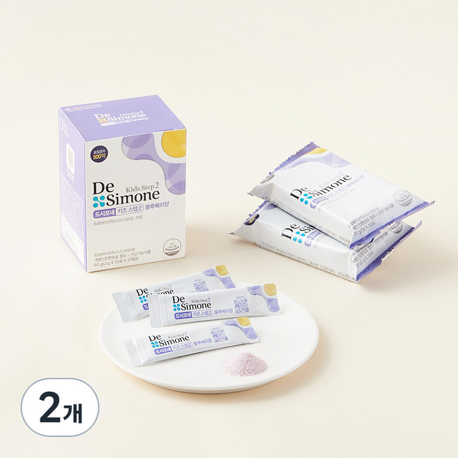 드시모네 프로바이오틱스 키즈스텝2 블루베리향 3개입 x 10포, 60g, 2개