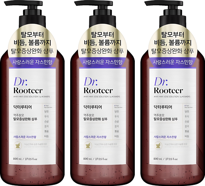 케라시스 닥터루티어 맥주효모 탈모증상완화 샴푸 자스민향, 800ml, 3개