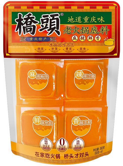 橋頭 老火鍋底料 4入, 360g, 1袋