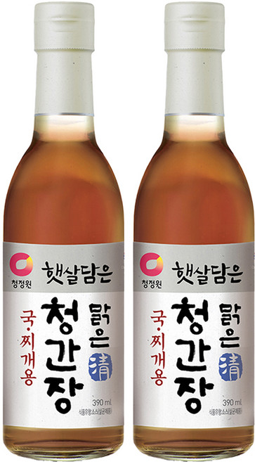 청정원 햇살담은맑은청간장 국찌개용, 390ml, 2개