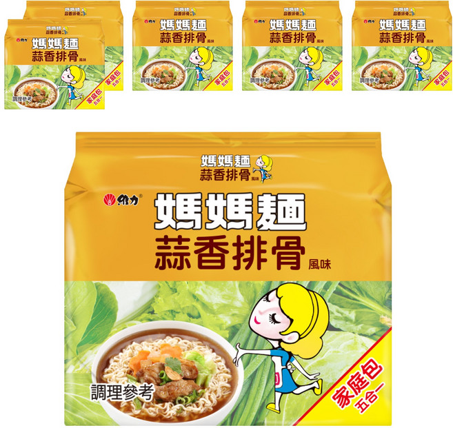 維力 媽媽麵 蒜香排骨風味 80g, 30包