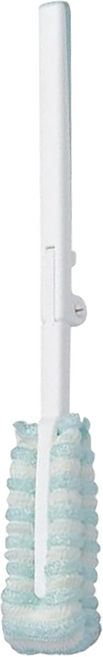 mameita 折疊加長壺刷 適用於清洗各種瓶杯 刷柄可折疊 收納方便, 白色 + 淺藍色, 1支