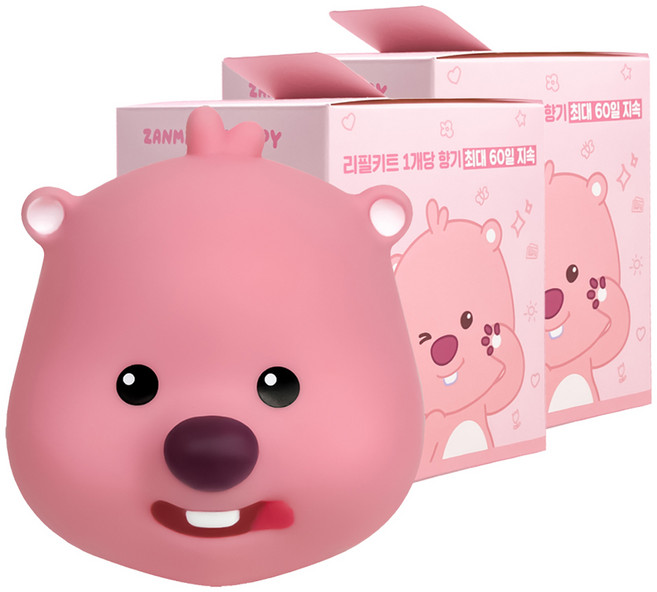 벨르아망 잔망루피 빅페이스 차량용 방향제 군침루피, 2개, 플라윗