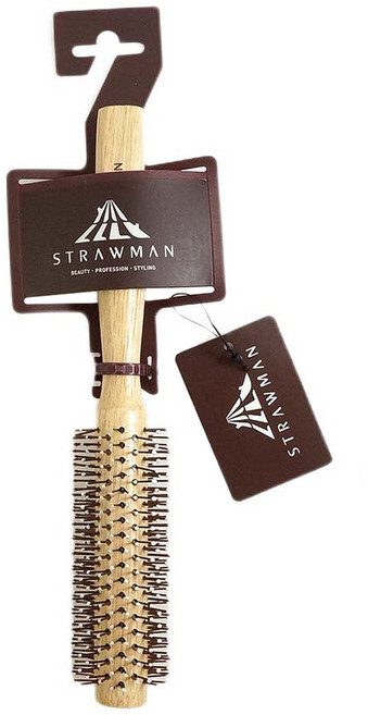 STRAWMAN 雙針捲梳 木柄 捲髮造型, M-1, 1支
