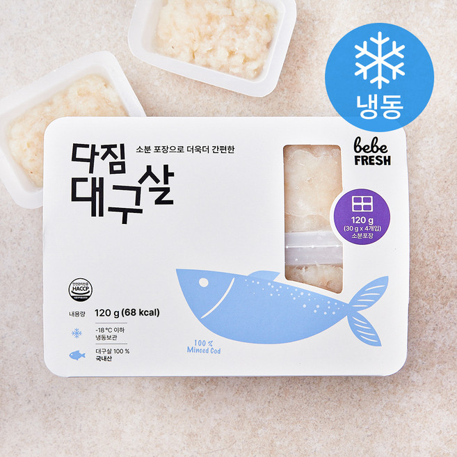 베베프레시 다짐 대구살 4개입 (냉동), 6개, 120g