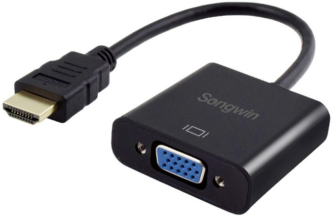Songwin 尚之宇 HDMI 公 轉 VGA 母轉接線 附音源 25 x 4.5 x 1.5cm 45g, 16.3cm, 1盒