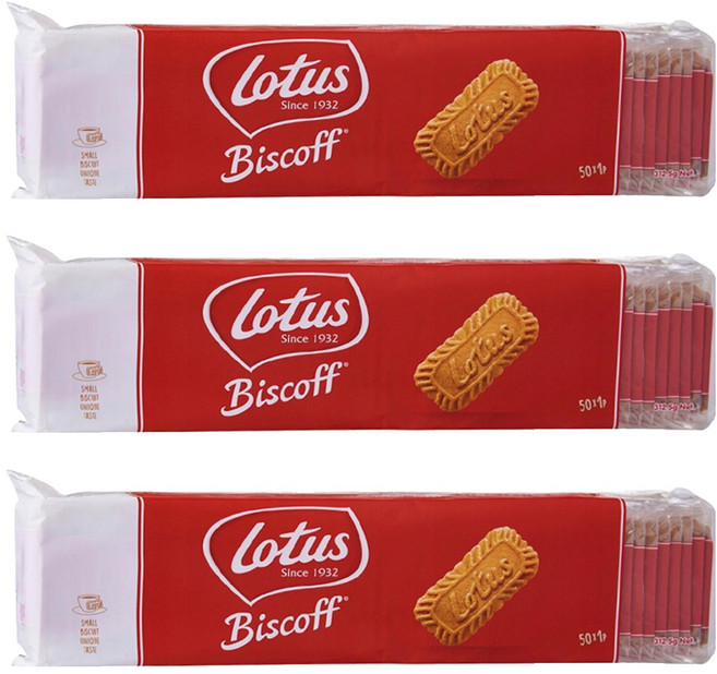 Lotus 比利時蓮花薄脆餅 家庭號, 312.5g, 3袋