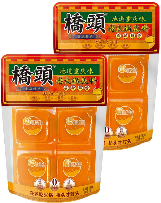橋頭 老火鍋底料 4入, 360g, 2袋
