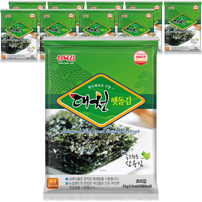 삼육김 대천 햇돌김 전장김, 55g, 10개