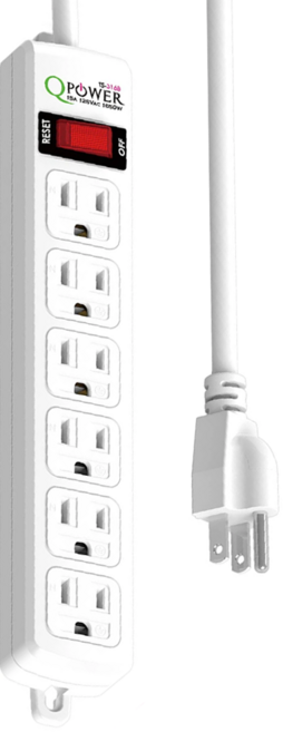 Tyson 太順電業 QPOWER 太超值 1切6座延長線, 1.8m, 素色 延長線 白色, 1條